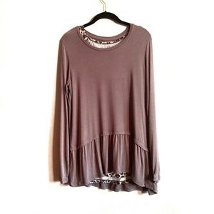 LOGO by Lori Goldstein Long Sleeve Pleated Top M